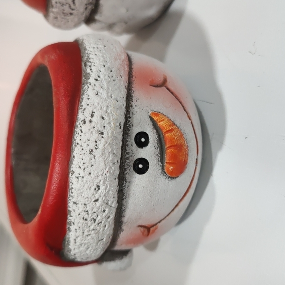 4 small holiday planters for succulents, Frosty and friends. - Picture 2 of 9